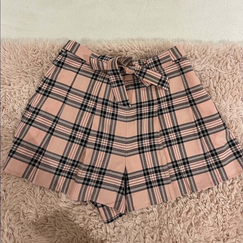 Aritzia Pink Plaid Mini Skirt
